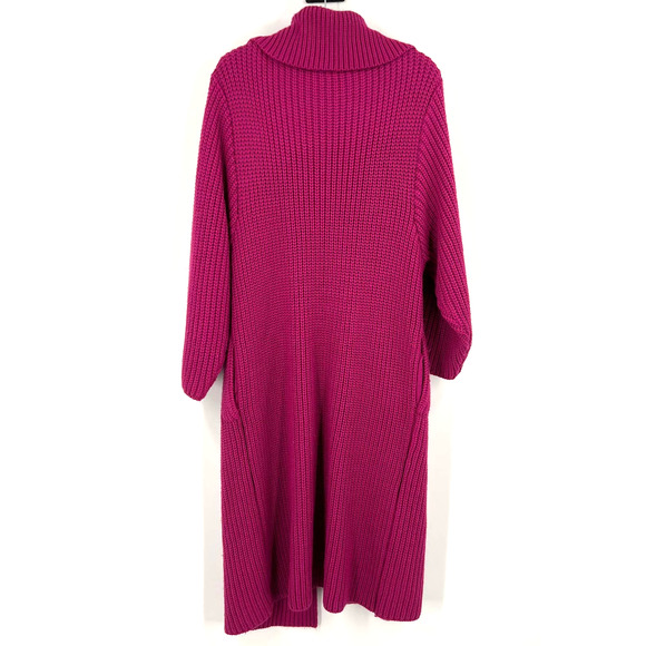 Vintage Together! Chunky Long Knit Sweater Cowl Neck Button Women 40 Medium - Picture 2 of 15